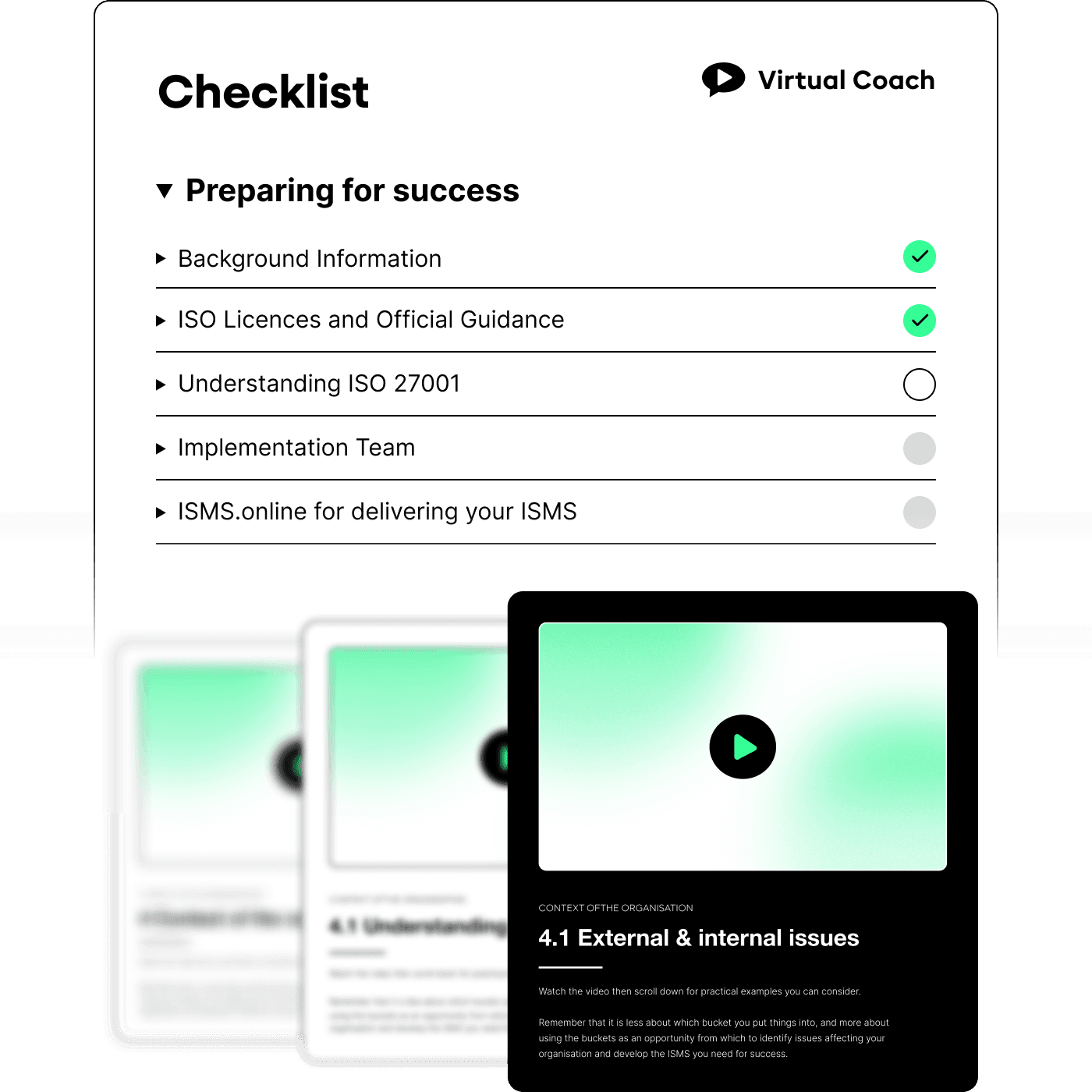 virtual coach checklist and videos white